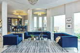 Coaster Chalet Tuxedo Arm Sofa Blue Model 509211